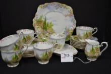 Royal Albert China including Set of 6 Teacups, Saucers, and Desserts Plus 1 Platter