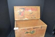 Vintage Fluffy Ruffles Wooden Advertising Crate