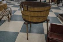 Vintage Wooden Wash Tub on Stand