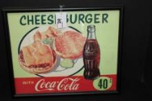 Coca-Cola Cheeseburger Framed Print; 16"x12"