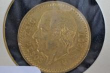 1907 Mexican Ten Peso .900 Gold Piece; MS