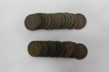 Group of 28 - 1880s and 1890s Indian Head Pennies