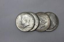 4 - 1964 Kennedy Half Dollars; Avg. Circ.; 4xBid