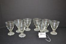 Set of 8 Anchor Hocking Clear Boopie Bubble Juice/Cordial Glasses; 4" Tall