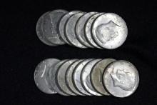 15 - Kennedy 40% Silver Half Dollars; 15xBid