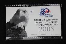 2005 U.S. Mint 50 State Quarter Silver Proof Set