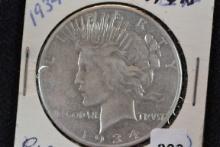 1934-S Peace Dollar; VF