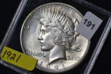 1921 Peace Dollar; Unc.