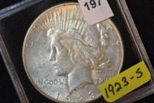 1923-S Peace Dollar; Unc.