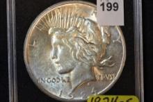 1924-S Peace Dollar; Unc.