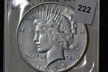 1934-S Peace Dollar; Borderline Unc.