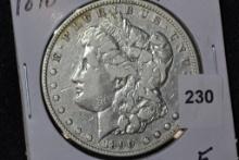 1890-CC Morgan Dollar; F; Rim Bump