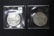 2 - Walking Liberty Half Dollars including 1917 and 1918-S; 2xBid