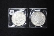 2 - Peace Dollars including 1922 and 1922-D; XF; 2xBid