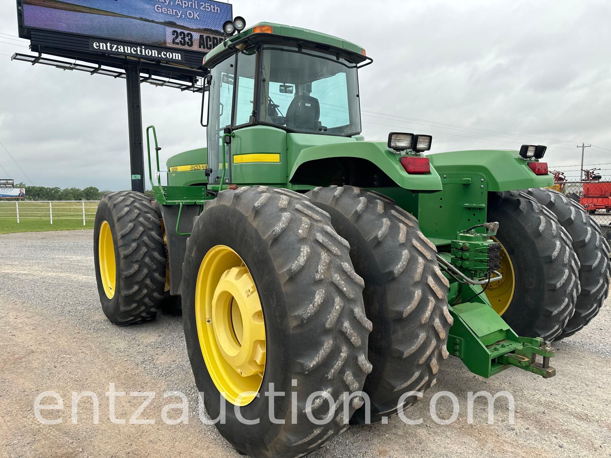 1997 JD 9100 TRACTOR, C&A, 4WD, 3 REMOTES,