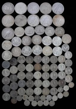 90% SILVER U.S. COIN LOT PEACE MORGAN QUARTER DIME