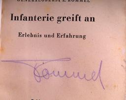 WWII GENERAL E. ROMMEL SIGNED INFANTERIE BOOK