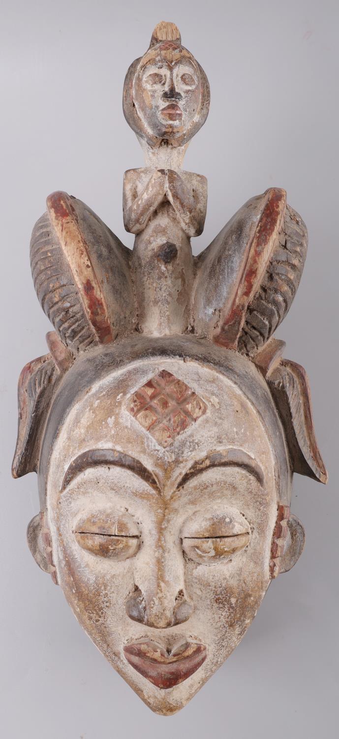 ANTIQUE AFRICAN PUNU MAIDEN SPIRIT MASK