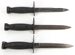 3 M7 BAYONET LOT IN M8 & M10 SCABBARDS