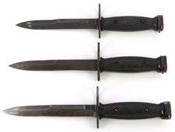 3 M7 BAYONET LOT IN M8 & M10 SCABBARDS