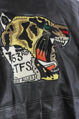 US NAVY G-1 FLIGHT JACKET SIZE 40R 53RD TFS PATCH