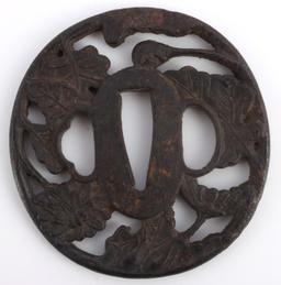 4 IRON JAPANESE SAMURAI TSUBA KATANA HAND GUARDS