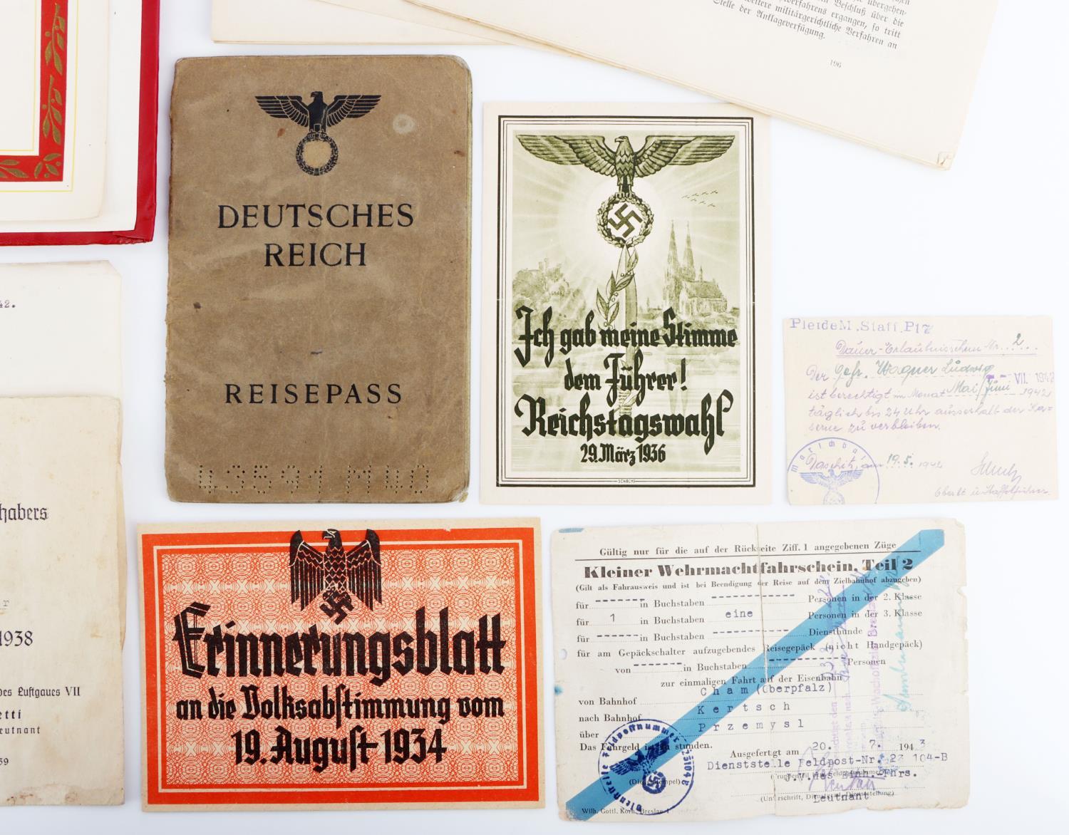 WWII GERMAN DOCUMENT COLLECTION MEDALS AUSWEISS