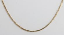 14K YELLOW GOLD WHEAT CHAIN NECKLACE 20 INCH