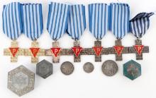WWII POLISH AUSCHWITZ CROSS MEDAL GHETTO COIN LOT