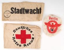 WII GERMAN THIRD REICH ARMBAND & SLEEVE EAGLE LOT