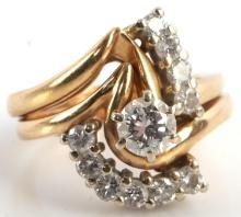 .87 TCW DIAMOND WEDDING SET RING 14K YELLOW GOLD