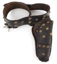 ANTIQUE SINGLE ACTION STUDDED HOLSTER RIG