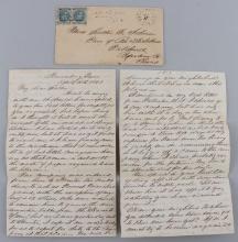 CONFEDERATE TEXAS STAMPED COVER W LETTER TO SALLIE