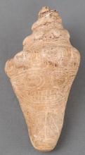 TAINO PRECOLOMBIAN SMALL INCISED SHELL TRUMPET