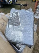 PALLET OF MISC SIZED NEW POLY TARPS