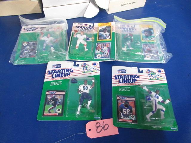 1983-90 FIGURES AND CARD IN ORIGINAL BOXES JOHN ELLWAY, LAWRENCE TAYLOR