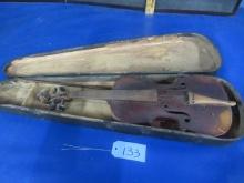 VERY OLD UNMARKED VIOLIN AND CASE