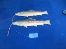 PAIR OF WALL HANGING SPECKLED TROUT (NOT WOOD)  18" L