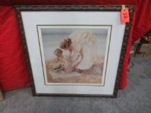 MCCAWFRAMED ARTWORK " MOTHERS TOUCH" 33 X 33