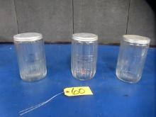 3 OLD GLASS CONTAINERS