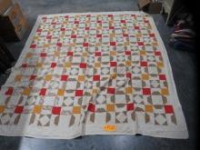 OLD COUNTRY QUILT  80 X 70- NEEDS SOME MINOR REPAIR