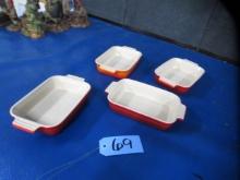 4 LE CREUSET BAKING DISHES