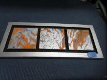 FRAMED ABSTRACT ON CANVAS  16 X 38