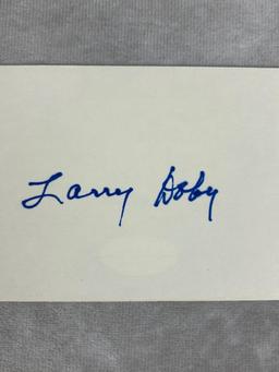 Larry Doby Signed 3 x 5 Index Card - JSA