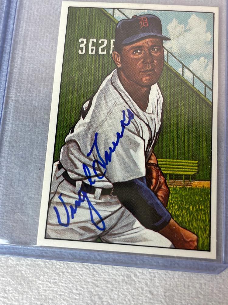 (8) TCMA and Bowman Reprint Signed Baseball Cards with HOFers