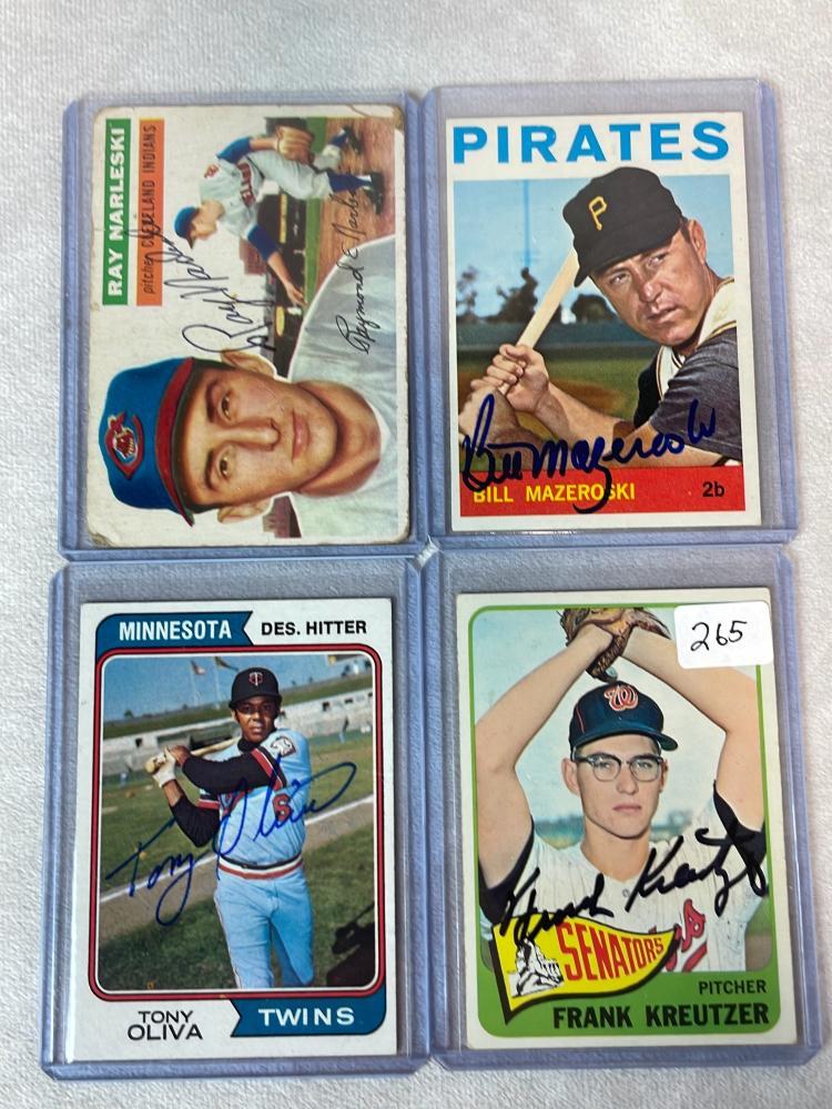 (12) Signed Baseball Cards from the 50s, 60s, 70s, and 80s