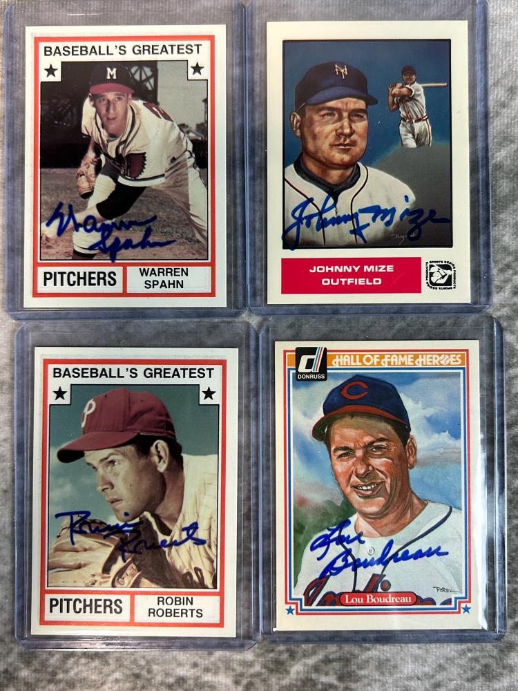 (15) Signed Baseball Cards with HOFers
