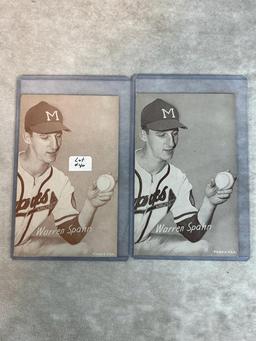 Lot of 5 1947-66 Exhibit Cards 2-Spahn 2-Ford Drysdale