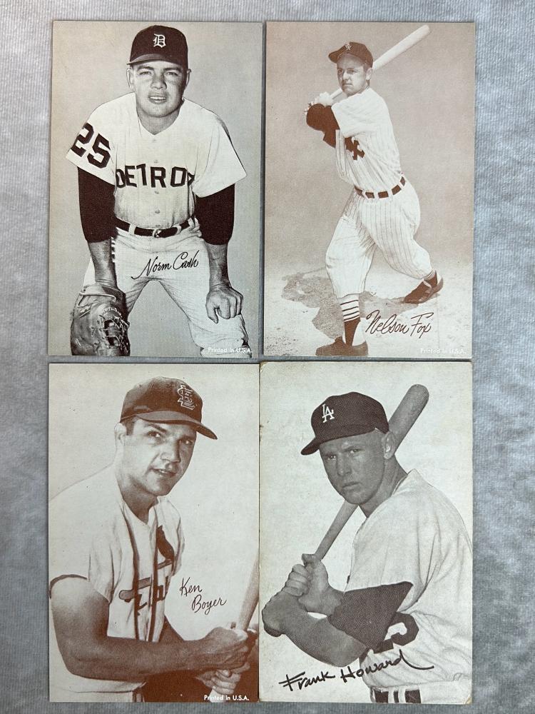 Lot of 12 1947-66 Exhibit Cards- All Stat Backs