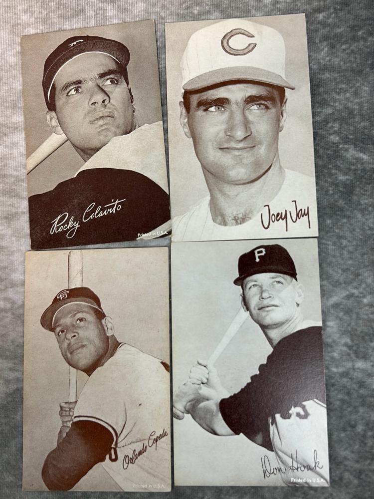 Lot of 12 1947-66 Exhibit Cards- All Stat Backs